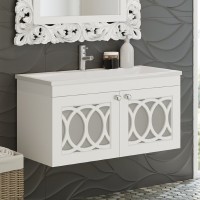 ТОНДО - 80 Тумба подвесная белая / раковина