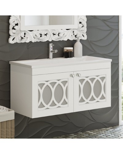 ТОНДО - 80 Тумба подвесная белая / раковина