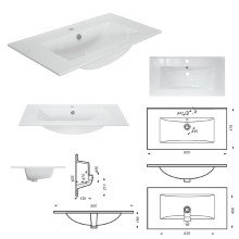 ROCK - 90 Тумба прямая подвесная светло-серый / раковина