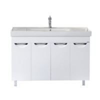 София -120 Тумба прямая белая эмаль / раковина