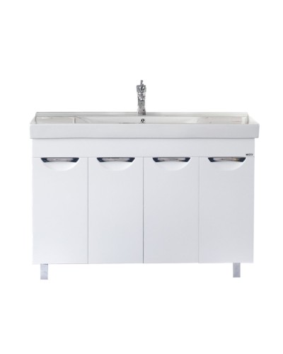 София -120 Тумба прямая белая эмаль / раковина