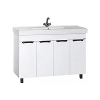 София -120 Тумба прямая белая эмаль / раковина