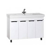 София -120 Тумба прямая белая эмаль / раковина