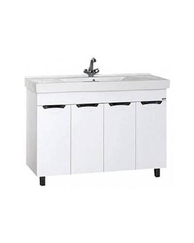 София -120 Тумба прямая белая эмаль / раковина