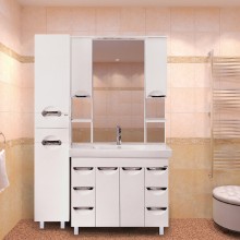 София -100 Тумба с 6  ящ. белая эмаль / раковина