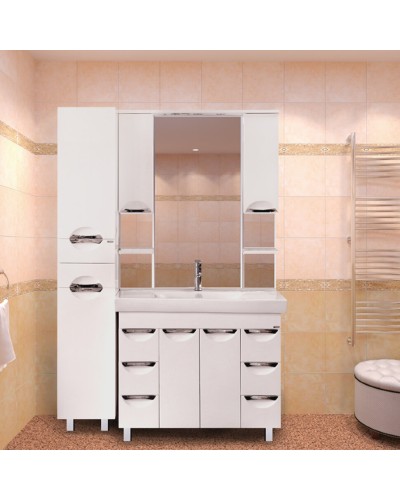 София -100 Тумба с 6  ящ. белая эмаль / раковина