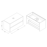 Тумба с раковиной AltroBagno Calabria 800 Matte black