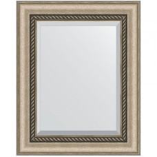Зеркало Evoform Exclusive 53х43 BY 1354 с фацетом в багетной раме - Состаренное серебро с плетением 70 мм