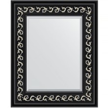 Зеркало Evoform Exclusive 55х45 BY 1357 с фацетом в багетной раме - Черный ардеко 81 мм