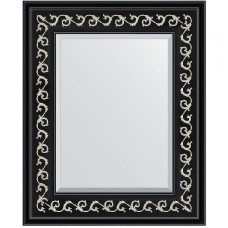 Зеркало Evoform Exclusive 55х45 BY 1357 с фацетом в багетной раме - Черный ардеко 81 мм