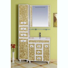 Морена - 90 Зеркало с полкой золотая мозайка