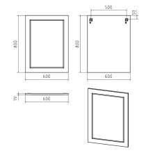 Лейла - 60 Зеркало в раме БЕЛОЕ