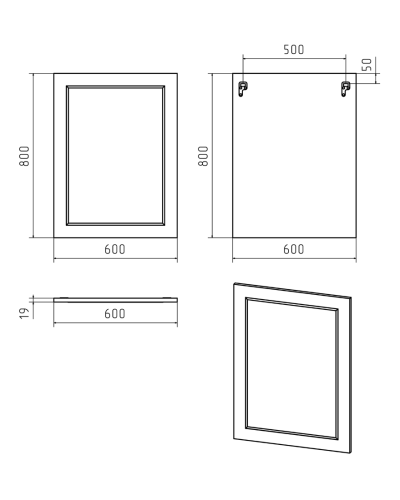 Лейла - 60 Зеркало в раме БЕЛОЕ