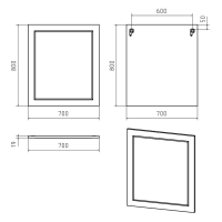 Лейла - 70 Зеркало в раме БЕЛОЕ