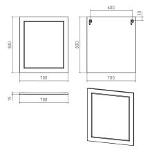 Лейла - 70 Зеркало в раме БЕЛОЕ