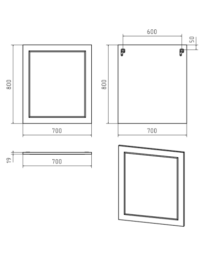 Лейла - 70 Зеркало в раме БЕЛОЕ