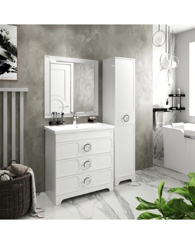 Лейла - 80 Зеркало в раме БЕЛОЕ