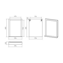 Сахара - 60 Зеркало в раме белое с полкой
