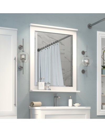 Марта - 80 Зеркало в раме белая эмаль (глянец)