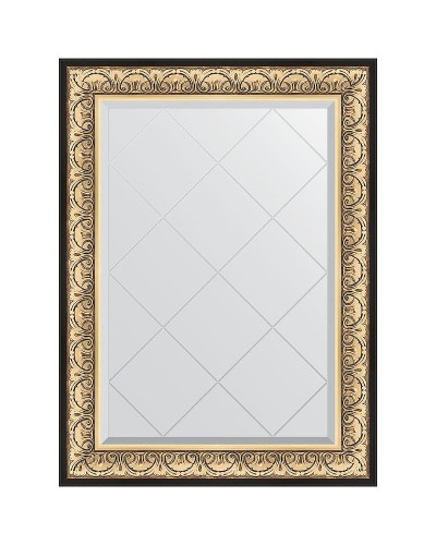 Зеркало Evoform Exclusive-G 107х80 BY 4208 с гравировкой в багетной раме - Барокко золото 106 мм