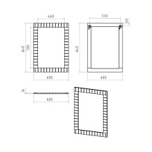 GLOSTER - 60 Зеркало в раме, графит