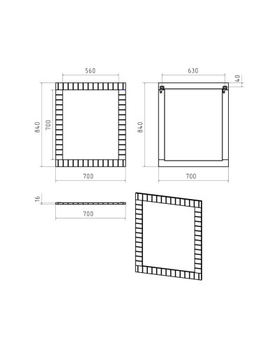 GLOSTER - 70 Зеркало в раме, графит