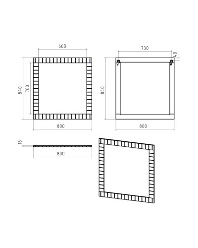 GLOSTER - 80 Зеркало в раме, графит