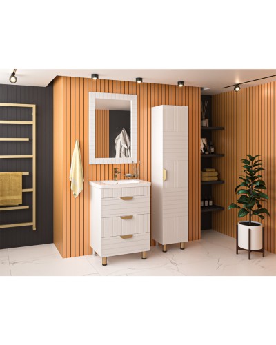 GLOSTER - 80 Зеркало в раме белое