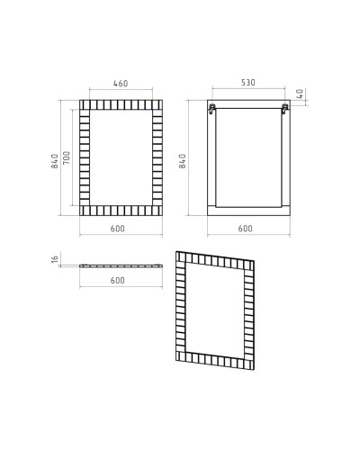 GLOSTER - 60 Зеркало в раме белое