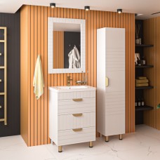 GLOSTER - 60 Зеркало в раме белое