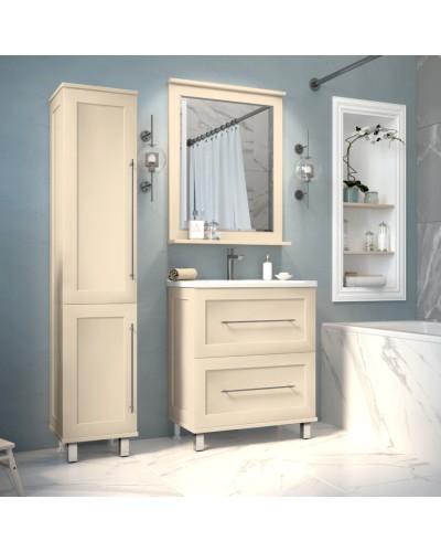 Марта - 60 Зеркало в раме бежев. (эмаль)