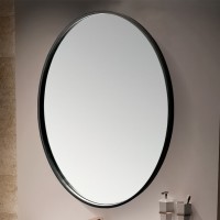 Зеркало MELANA - 60 см овальное черное