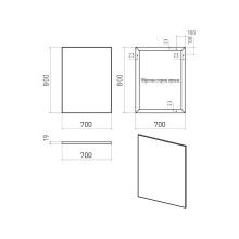 Марс - 70 Зеркало в алюминиевом профиле