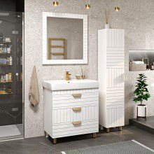 GLOSTER - 80 Зеркало в раме белое