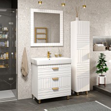 GLOSTER - 80 Зеркало в раме белое