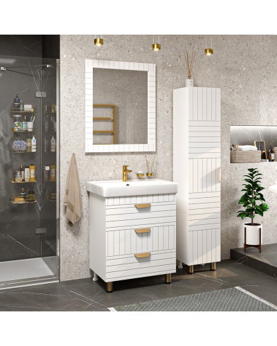 GLOSTER - 60 Зеркало в раме белое