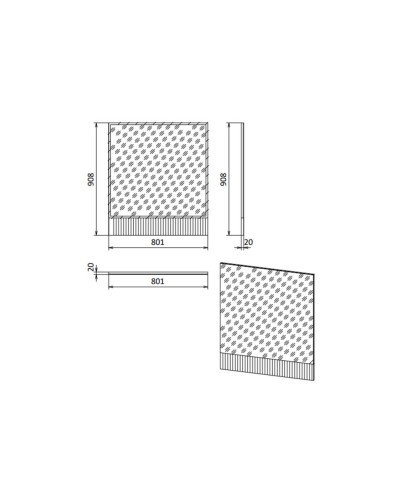 DAKOTA - 80 Зеркало с фацетом (ДСП (Дуб Гал. Черный кварц)