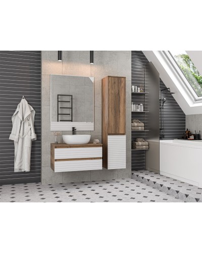 DAKOTA - 80 Зеркало с фацетом  (ДСП (Дуб Гал/ Белый)