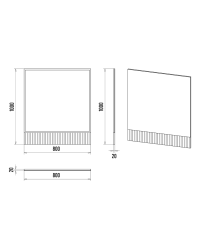 DAKOTA - 80 Зеркало с фацетом  (ДСП (Дуб Гал/ Белый)