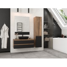 DAKOTA - 80 Зеркало с фацетом (ДСП (Дуб Гал. Черный кварц)