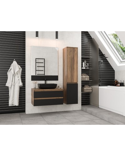 DAKOTA - 80 Зеркало с фацетом (ДСП (Дуб Гал. Черный кварц)