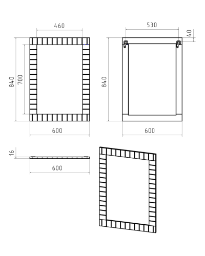 GLOSTER - 60 Зеркало в раме белое