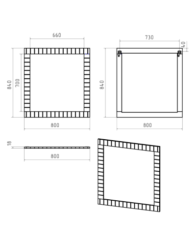 GLOSTER - 80 Зеркало в раме белое