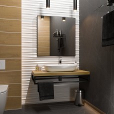 MARS -100 Зеркало в черном матовом профиле