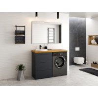 MARS - 80 Зеркало в черном матовом профиле