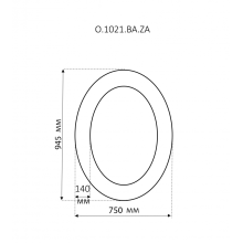 Аврора O.1021.BA.ZA col 142 Зеркало (золото, овальное)