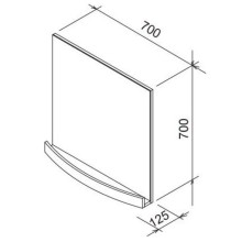Зеркало с полкой белый глянец 70х70 см Ravak Evolution N X000000781