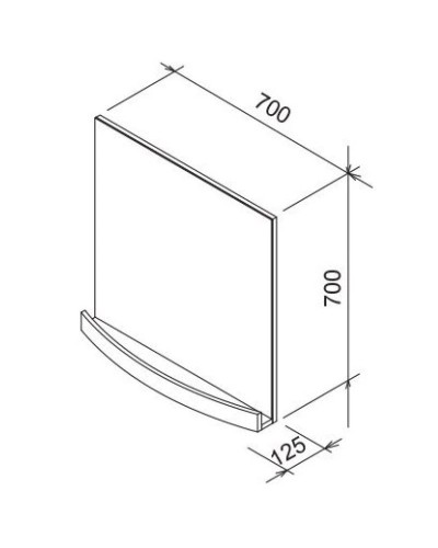 Зеркало с полкой белый глянец 70х70 см Ravak Evolution N X000000781