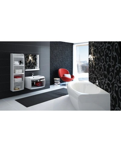 Зеркало с полкой белый глянец 70х70 см Ravak Evolution N X000000781