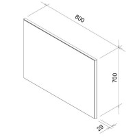 Зеркало без подсветки серый глянец 80х70 см Ravak Ring X000000776